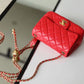 ChanelMini Flap Bag With ChanelBall On Strap Red For Women, Women’s Handbags, Shoulder And Crossbody Bags 6.7in/17cm AS1786