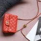 ChanelMini Flap Bag With ChanelBall On Strap Red For Women, Women’s Handbags, Shoulder And Crossbody Bags 6.7in/17cm AS1786
