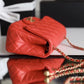 ChanelMini Flap Bag With ChanelBall On Strap Red For Women, Women’s Handbags, Shoulder And Crossbody Bags 6.7in/17cm AS1786