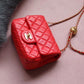 ChanelMini Flap Bag With ChanelBall On Strap Red For Women, Women’s Handbags, Shoulder And Crossbody Bags 6.7in/17cm AS1786