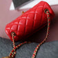 ChanelMini Flap Bag With ChanelBall On Strap Red For Women, Women’s Handbags, Shoulder And Crossbody Bags 6.7in/17cm AS1786