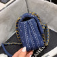 Chanel Flap Bag Denim Blue For Women, Women’s Handbags, Shoulder And Crossbody Bags 10.2in/26cm AS1328 B01897 N5398