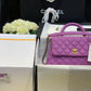 ChanelMedium Flap Bag With Top Handle Purple For Women, Women’s Handbags, Shoulder And Crossbody Bags 9in/23cm A92990