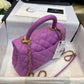 ChanelMedium Flap Bag With Top Handle Purple For Women, Women’s Handbags, Shoulder And Crossbody Bags 9in/23cm A92990