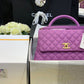 ChanelLarge Flap Bag With Top Handle Purple For Women, Women’s Handbags, Shoulder And Crossbody Bags 11in/28cm A92991