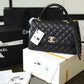 ChanelHandbag With Top Handle Black For Women 11in/28cm