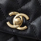 ChanelMedium Flap Bag With Top Handle Black For Women, Women’s Handbags, Shoulder And Crossbody Bags 9in/23cm A92990