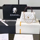 Chanel Coco Handle Quilted Lizard Handle Bag 24cm Caviar Leather Gold Hardware Spring/Summer Act 1 Collection, White