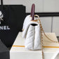 Chanel Coco Handle Quilted Lizard Handle Bag 24cm Caviar Leather Gold Hardware Spring/Summer Act 1 Collection, White