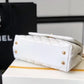 Chanel Coco Handle Quilted Lizard Handle Bag 24cm Caviar Leather Gold Hardware Spring/Summer Act 1 Collection, White