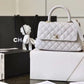 Chanel Coco With Top Handle Bag Gold Toned Hardware White For Women 9.4in/24cm