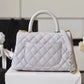 Chanel Coco With Top Handle Bag Gold Toned Hardware White For Women 9.4in/24cm