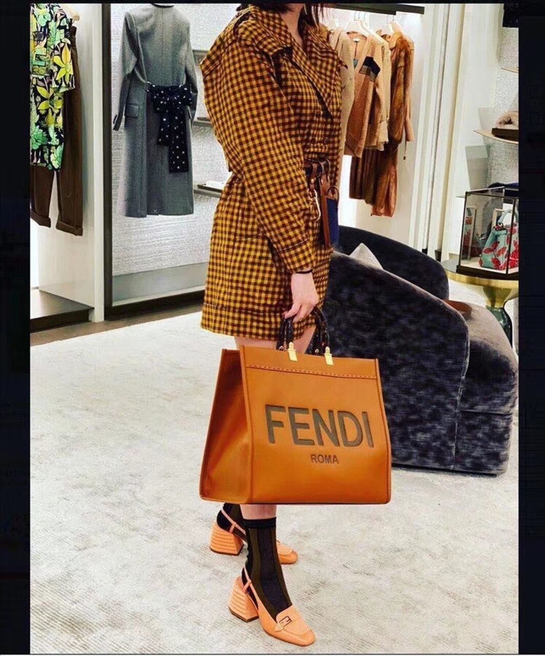 FI Sunshine Large Tote Bag Brown For Women, Women’s Handbags, Shoulder And Crossbody Bags 15.7in/40cm FF 8BH372ABVLF0PWZ