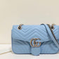 gg Marmont Small Matelassé Shoulder Bag Sky Blue Matelassé Chevron For Women 10in/26cm gg