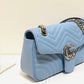 gg Marmont Small Matelassé Shoulder Bag Sky Blue Matelassé Chevron For Women 10in/26cm gg