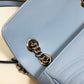 gg Marmont Small Matelassé Shoulder Bag Sky Blue Matelassé Chevron For Women 10in/26cm gg