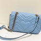 gg Marmont Matelassé Mini Bag Blue Sky Matelassé Chevron For Women 8.5in/22cm gg