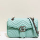 gg Marmont Small Matelassé Shoulder Bag Mint Green Matelassé Chevron For Women 10in/26cm gg