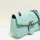 gg Marmont Small Matelassé Shoulder Bag Mint Green Matelassé Chevron For Women 10in/26cm gg