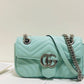 gg Marmont Matelassé Mini Bag Mint Green Matelassé Chevron For Women 8.5in/22cm gg