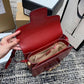 gg Horsebit 1955 Shoulder Bag Red Textured With A Vintage Effect For Women 9.8in/25cm gg ‎602204 1DB0G 6638