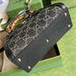 gg Diana Jumbo gg Mini Tote Bag Handbag Canvas Lining Black For Women 7.9in/20cm gg 655661 UKMFT 2672