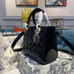 DI Medium Lady Bag Black Cannage For Women 9.5in/24cm CD M0565ONGE_M900