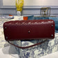 DI Large Lady Bag Silver Hardware Burgundy Cannage For Women 12.5in/32cm CD