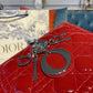 DI Large Lady Bag Silver Hardware Cherry Red Patent For Women 12.5in/32cm CD