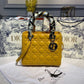 DI Medium Lady Bag Silver Hardware Yellow For Women 9.5in/24cm CD