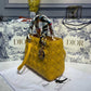 DI Medium Lady Bag Silver Hardware Yellow For Women 9.5in/24cm CD