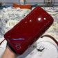 DI Medium Lady Bag Gold Toned Hardware Burgundy Patent For Women 9.5in/24cm CD