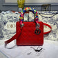 DI Medium Lady Bag Gold Toned Hardware Cherry Red Patent For Women 9.5in/24cm CD M0565OWCB_M323