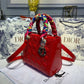 DI Medium Lady Bag Gold Toned Hardware Cherry Red Patent For Women 9.5in/24cm CD M0565OWCB_M323