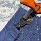 DI Small Lady Bag Silver Hardware Deep Blue Patent For Women 8in/20cm CD