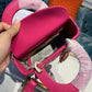 DI Small Lady Bag Gold Toned Hardware Hot Pink For Women 8in/20cm CD