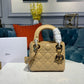 DI Mini Lady Bag with Chain Gold Toned Hardware Pale Yellow For Women 6.5in/17cm CD