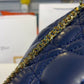 DI Mini Lady Bag with Chain Gold Toned Hardware Navy Blue For Women 6.5in/17cm CD