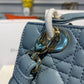 DI Small Lady Bag Gold Toned Hardware Light Blue For Women 8in/20cm