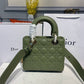 DI Small Lady Bag Gold Toned Hardware Olive Green For Women 8in/20cm CD