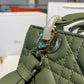DI Small Lady Bag Gold Toned Hardware Olive Green For Women 8in/20cm CD