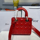 DI Small Lady Bag Red Patent Gold Toned Hardware For Women 8in/20cm CD