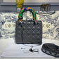 DI Medium Lady Bag Silver Hardware with Embellished Bag Strap Dark Grey For Women 9.5in/24cm CD