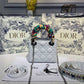 DI Mini Lady Bag with Chain and Embellished Bag Strap Silver Hardware Spring/Summer Collection, White, For Women Women’s Handbags, 18cm CD
