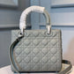 DI Medium Ultramatte Lady Bag Grey For Women 9.5in/24cm CD M0565ILOI_M41G