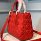 DI Medium Lady Bag Matte Hardware Red Ultramatte For Women 9.5in/24cm CD