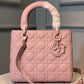 DI Medium Lady Bag Matte Hardware Powder Pink For Women 9.5in/24cm CD