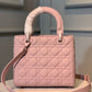DI Medium Lady Bag Matte Hardware Powder Pink For Women 9.5in/24cm CD