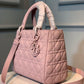 DI Medium Lady Bag Matte Hardware Powder Pink For Women 9.5in/24cm CD