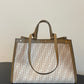 FI Peekaboo X-tote Bag Beige Canvas For Women, Women’s Handbags, Shoulder Bags 16.1in/41cm FF 8BH374